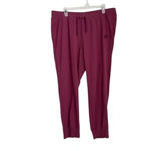 Mens Nike Jersey Knit Maroon Jogger Pants Size XL